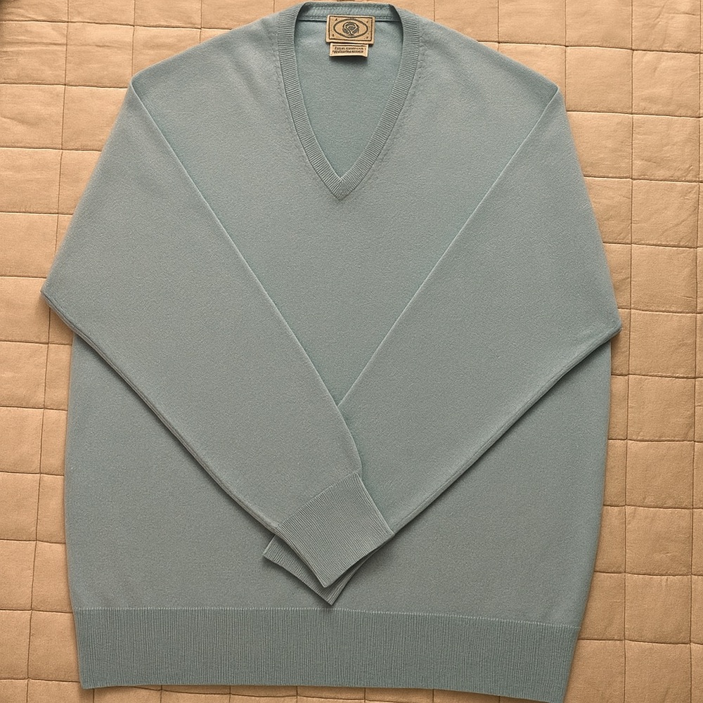 Men's Blue V-Neck Sweater